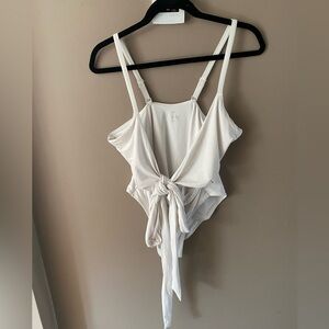 Knix White Tie-Front swimsuit